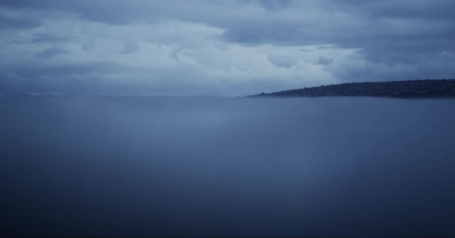 Coastal beach skyline during dusk