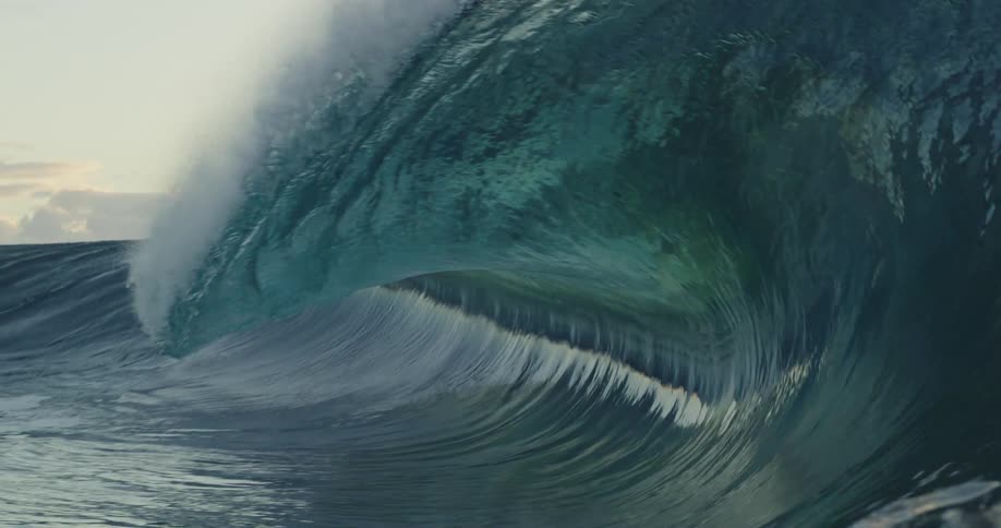 Wave moves across the surface of the sea