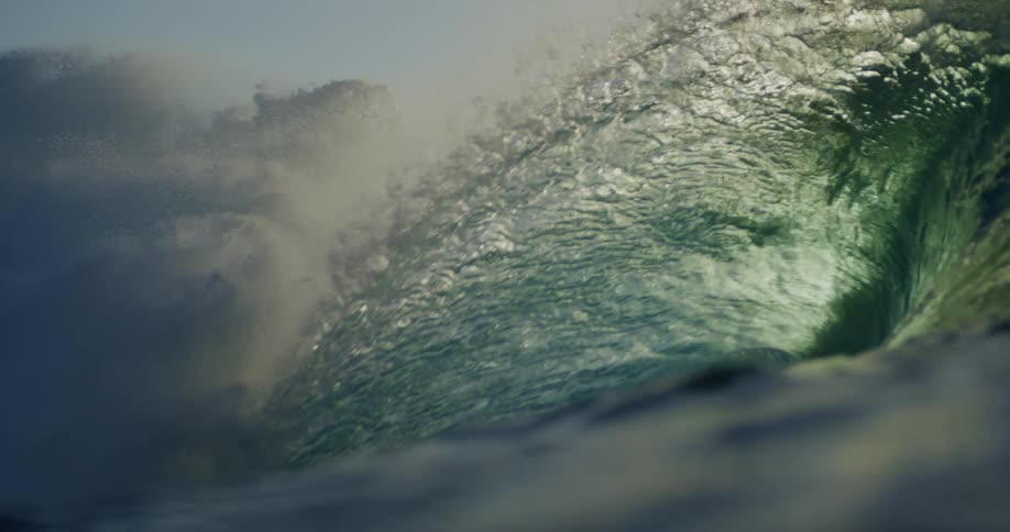 Ocean waves move across the surface of ocean