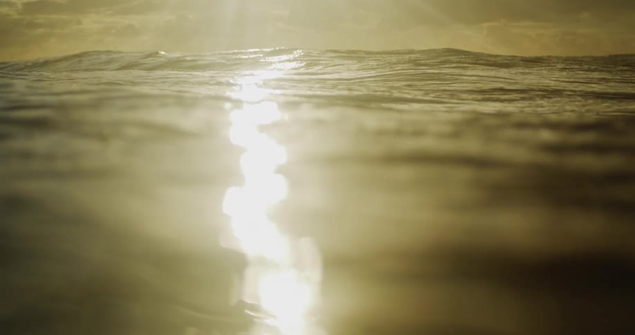 Sunlight reflecting off sea water with small waves