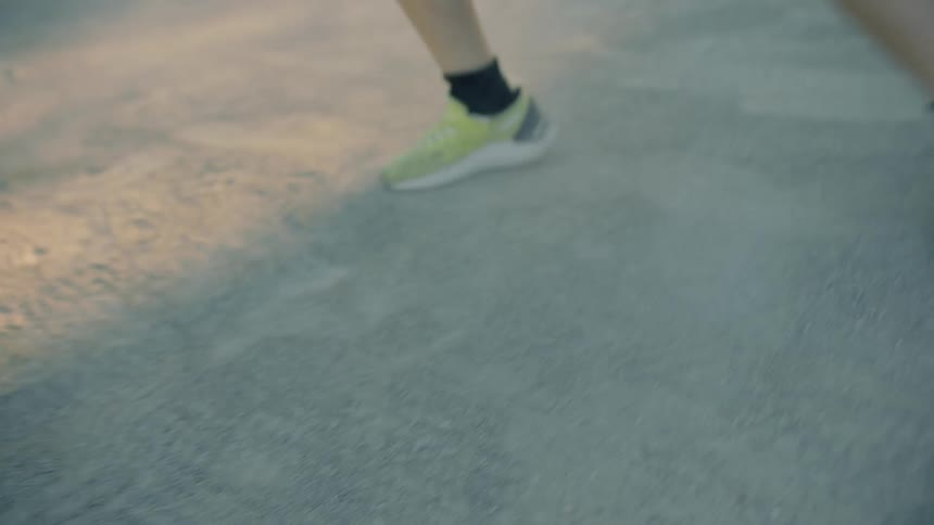 Person exercises by running back and forth