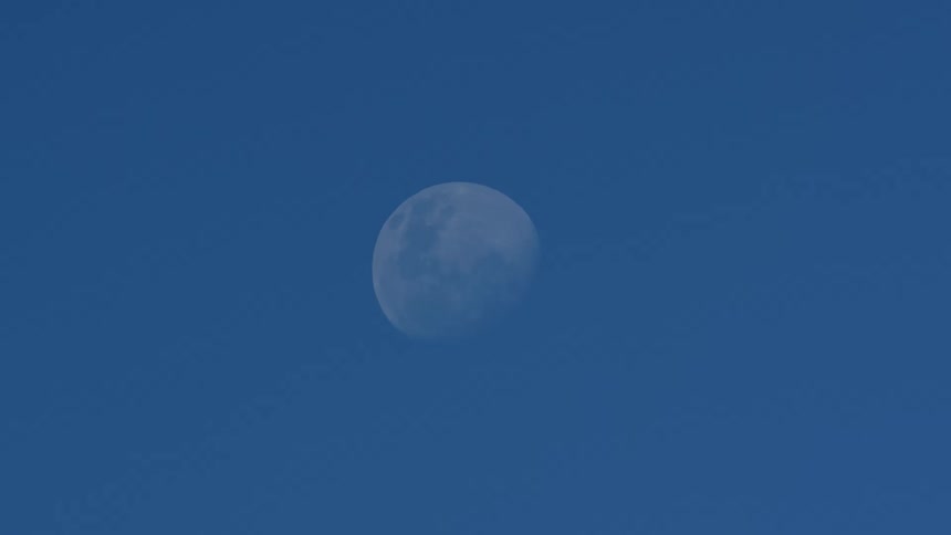 View of the blue sky with the moon