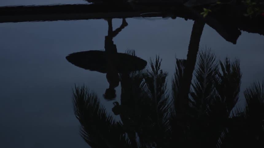 A man is carrying his surfboard by the water