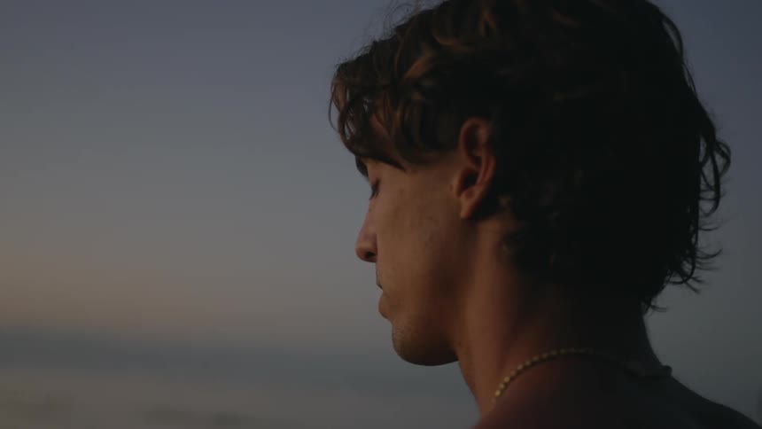 Portrait of a man observing nature