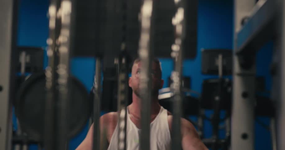 A man is working out in the gym