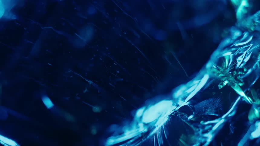 A blue glass shining in the night