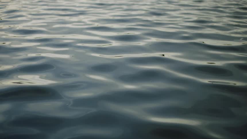 A lake with small ripples in the water