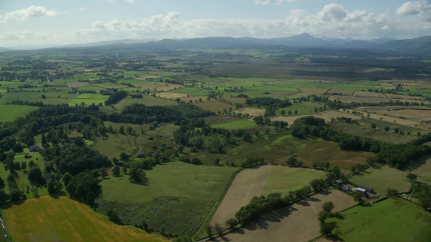 Aerial view of fields in the countryside at daytime