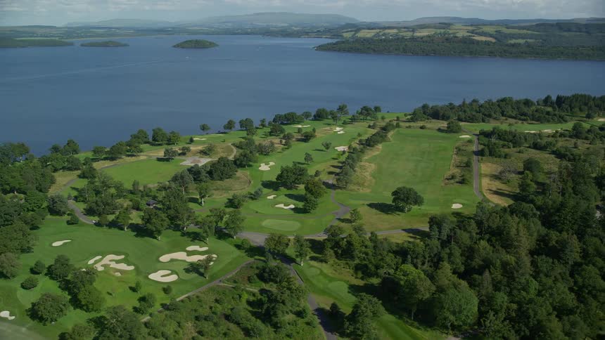 Aerial view of coastal plains with some golf courses
