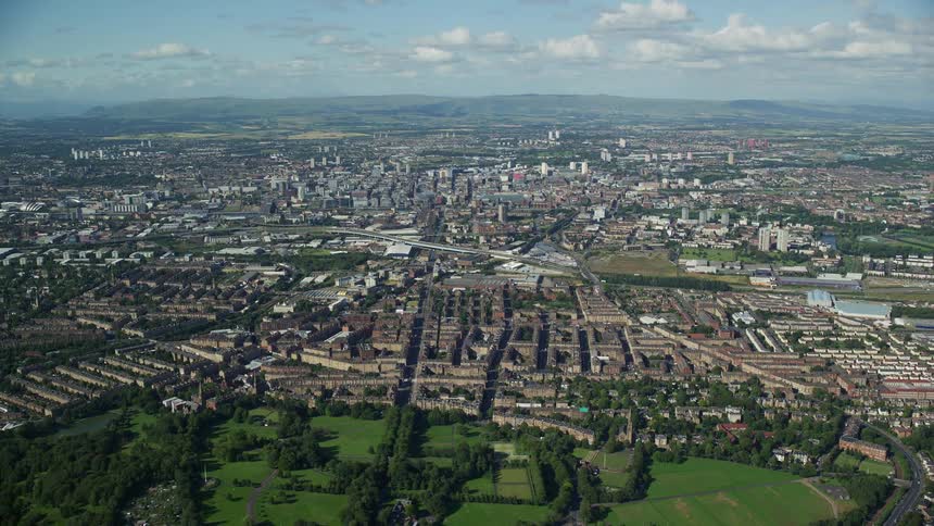 Aerial view of an european city at daytime