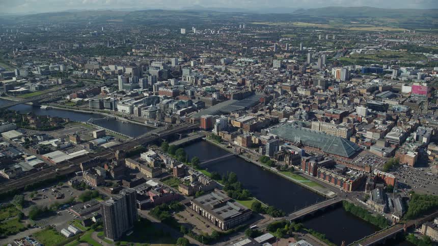View of a metropolitan city with bridges and by the seaside