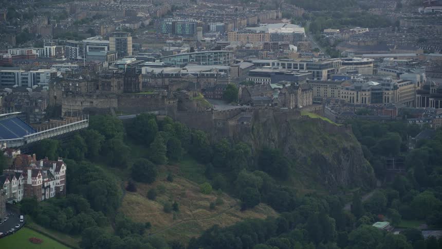 Aerial view of a historic monument in the midst of a city