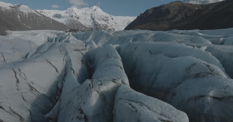 Aerial view of mountains and glaciers