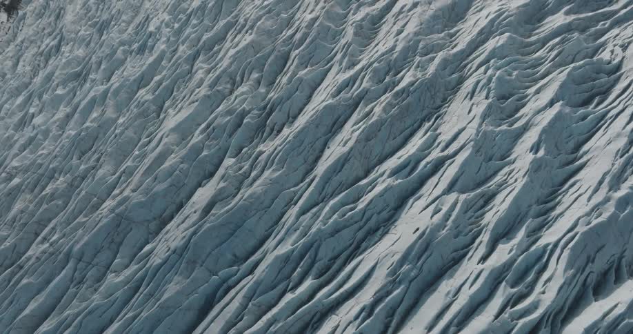 Aerial of the landscape with glaciers during the day
