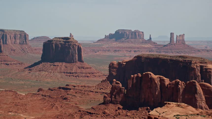 Aerial view of rock formations in the desert