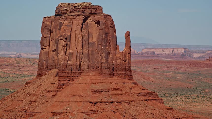 Landscape of mesas in a desert area on a sunny day