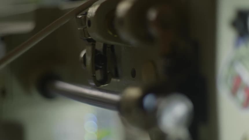 Closeup of a turnedon metal machine