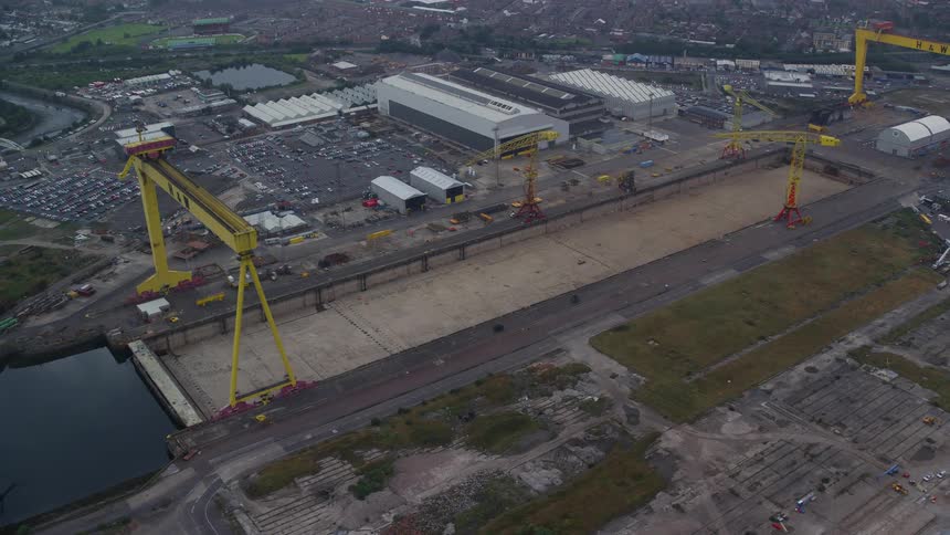 Aerial view ofbelfast shipyard courtesy harland wolf