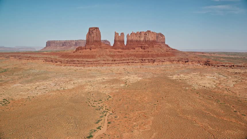 Aerial view of rock formations in the desert