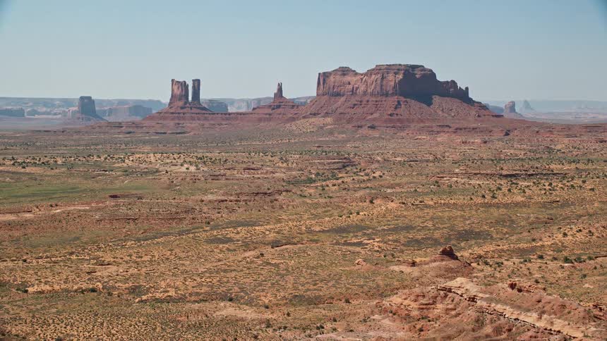 Landscape of mesa in a desert area on a sunny day