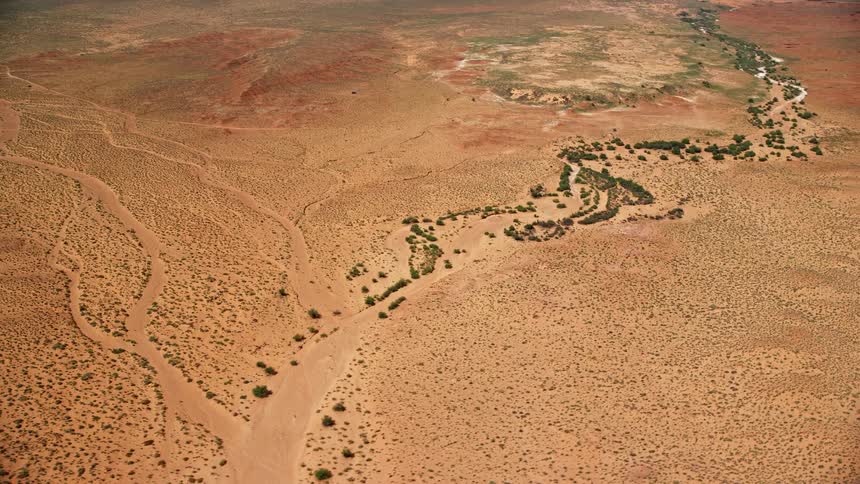 Wild desert aerial with little vegetation