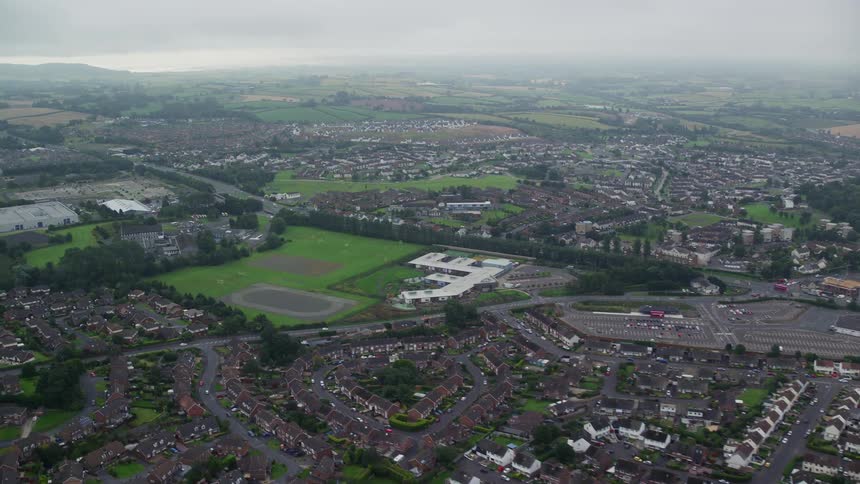 Aerial view of residential area in the city