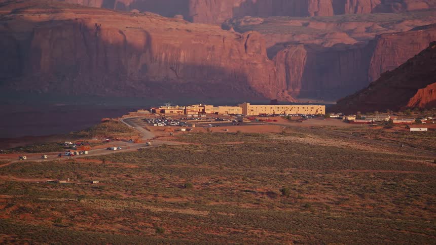The view hotel in monument valley overlooking the desert rock formations