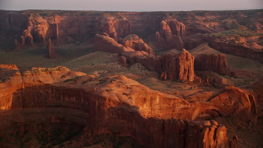 Drone view of rocky mountain formations in the desert