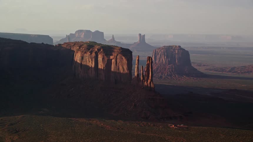 Aerial view of a natural area with canyons