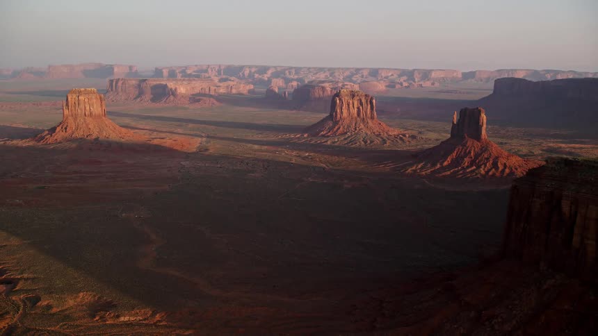 Aerial view of a natural area with canyons