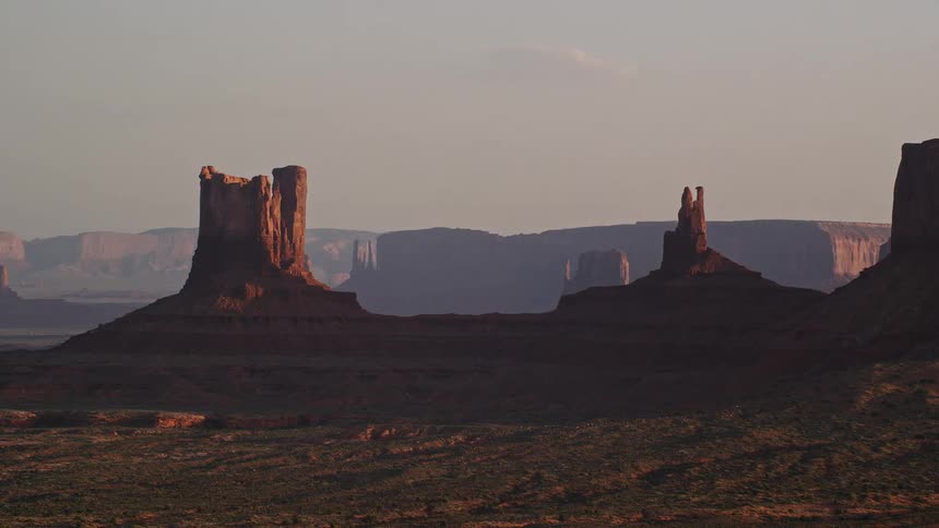 Large geological formations of rocks in a desert