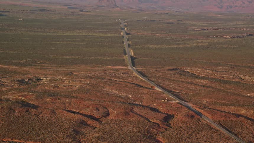 Aerial view of a road in the field