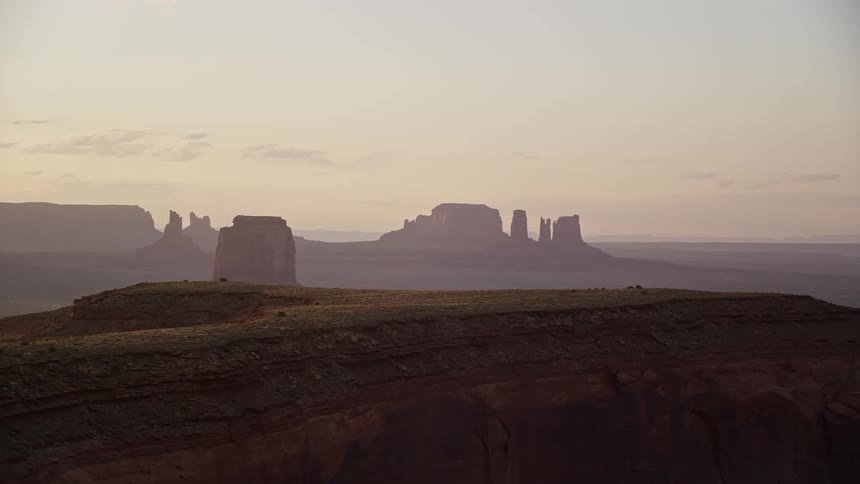 Desert mountain range in arizona at sunrise