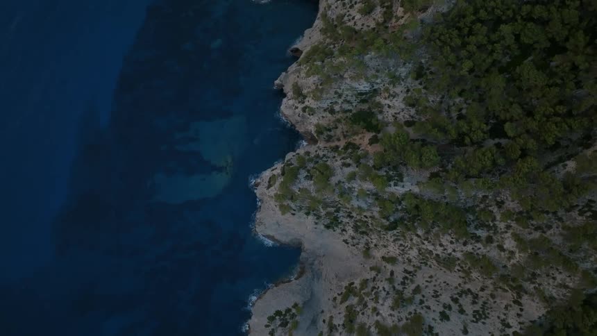 Aerial view of an archipelago with turquoise blue sea