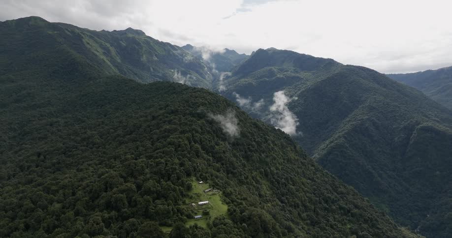 The mountains are tall and green