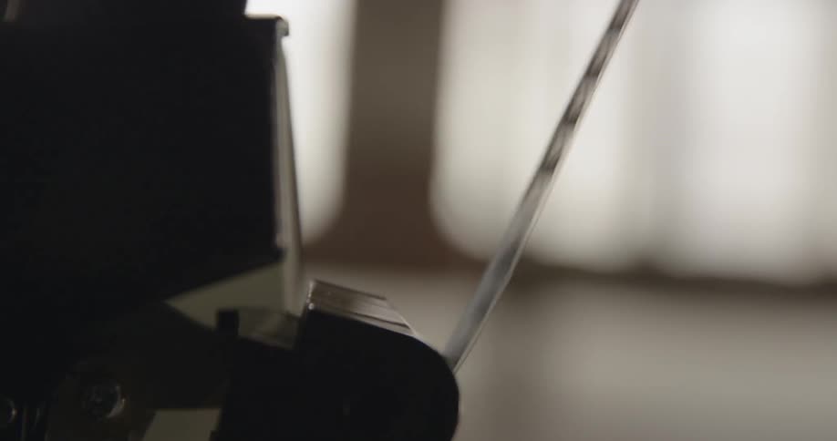 Film is moving through a projector