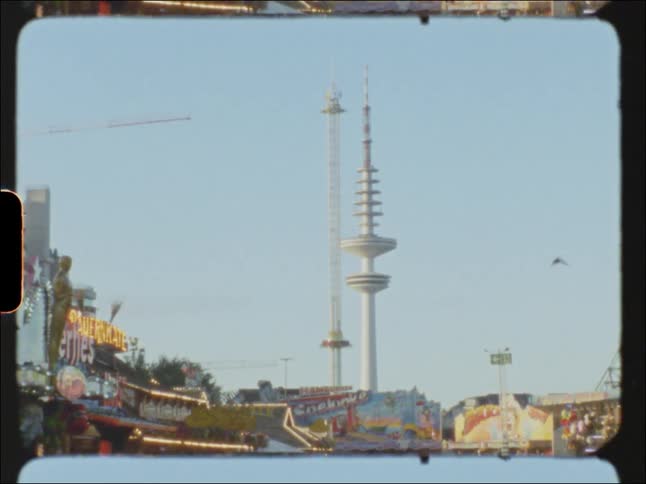 The amusement park is full of people