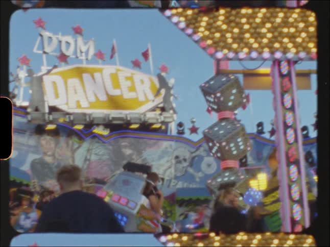 A video of people having fun at an amusement park