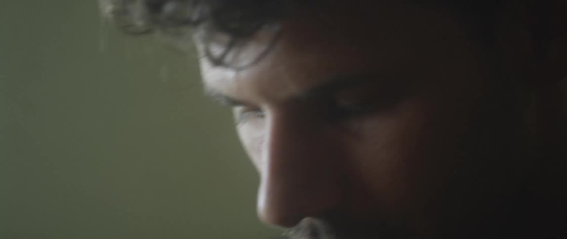 Portrait of a man eating