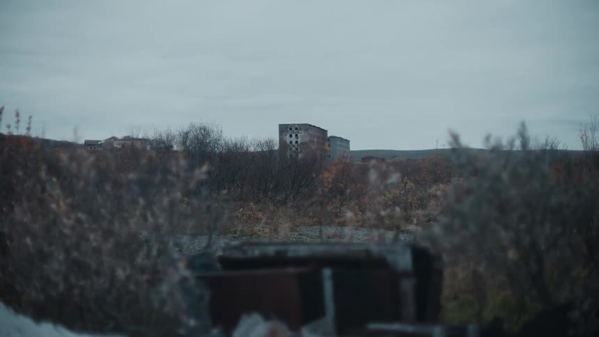 A lone building in an open land