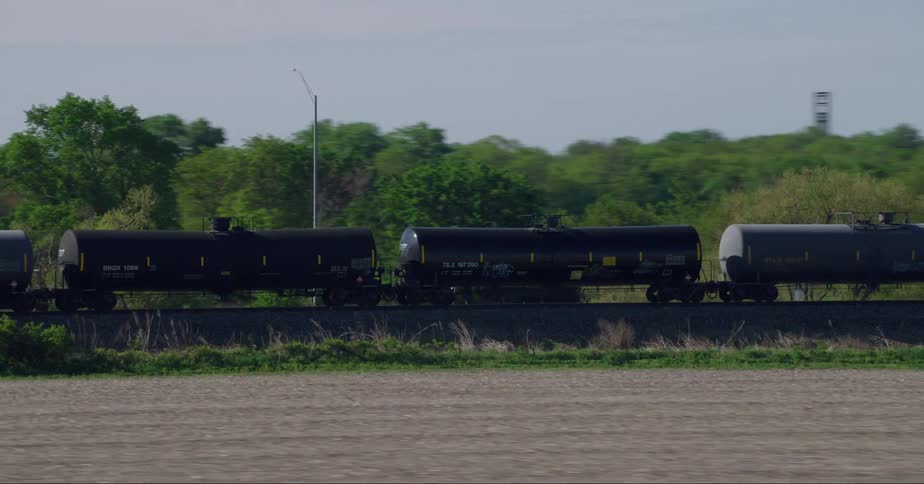 View of a freight train in motion