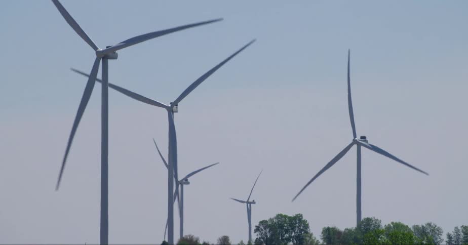 Wind farm park during a sunny day