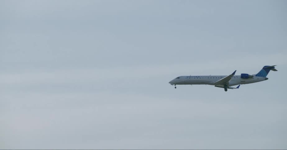 A commercial airplane approaching for landing