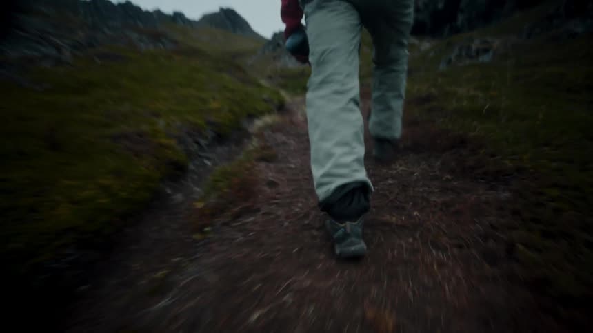 A person hiking the rocky mountain
