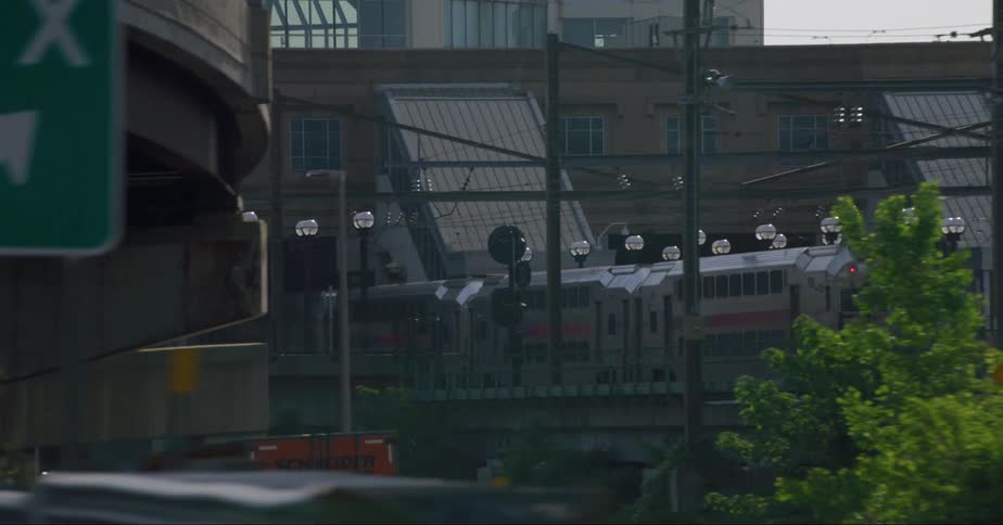 A train headed into a terminal station