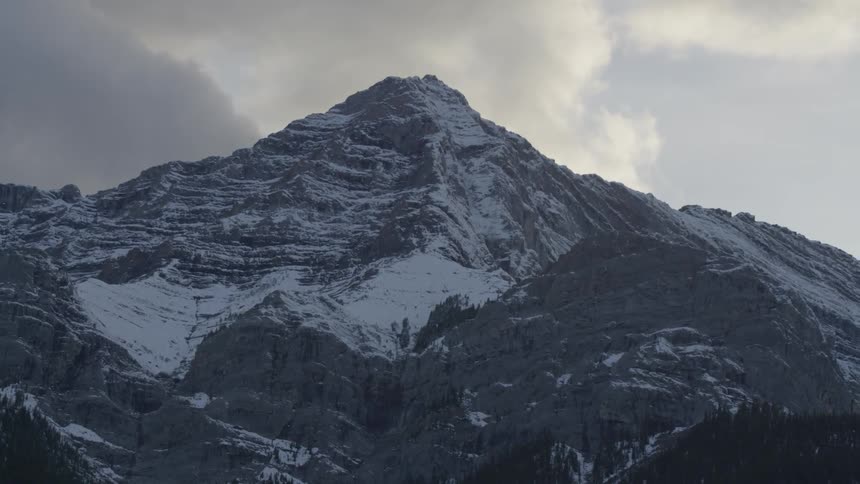 A mountain ahead is covered with snow