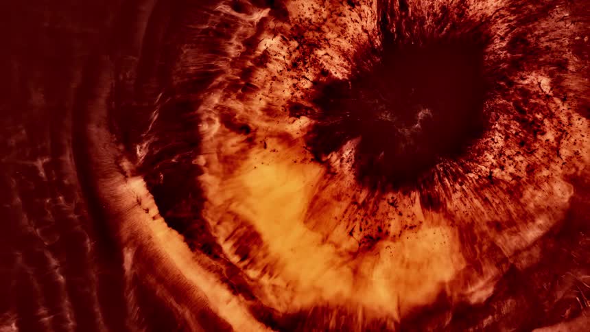 An object in space explodes and makes a shock wave that expands around it