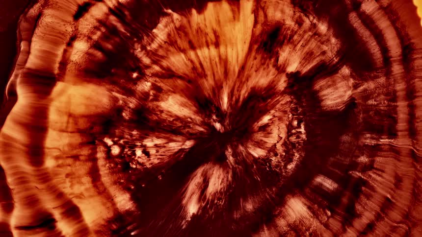 Various shades of brown in mixture form rings as it expands