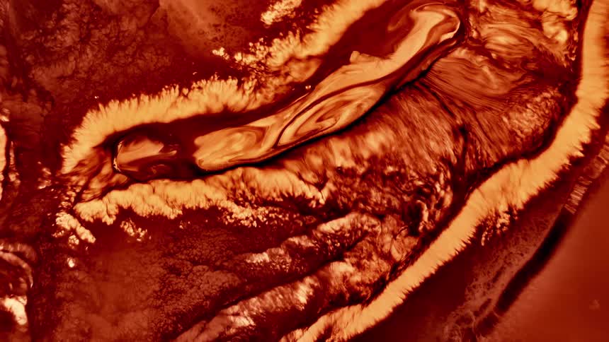 Red liquid abstract texture in a moving pattern