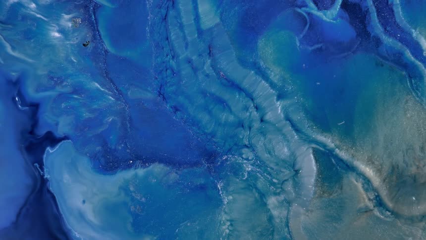 A blue oil like substance